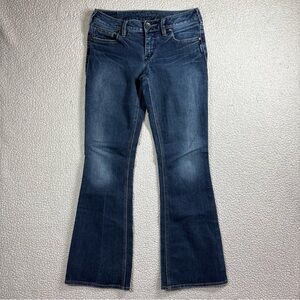 Silver Jeans Aiko Bootcut Women’s Size 27/31 Stretch Low Rise Dark Wash Jeans